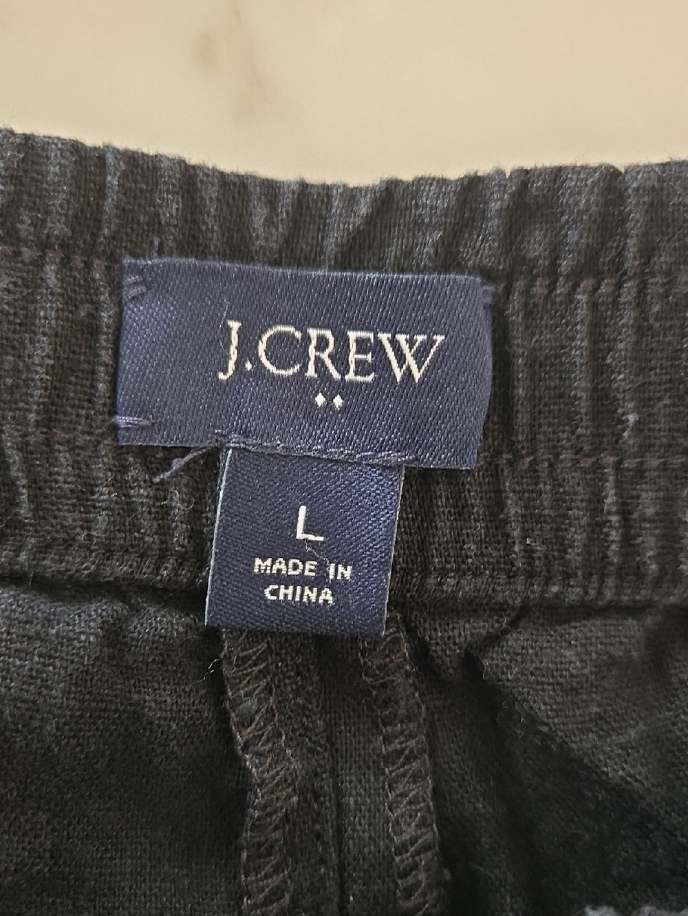 J.Crew Black Linen Blend Drawstring Shorts Pull On Coastal Resort Minimalist - Picture 5 of 6
